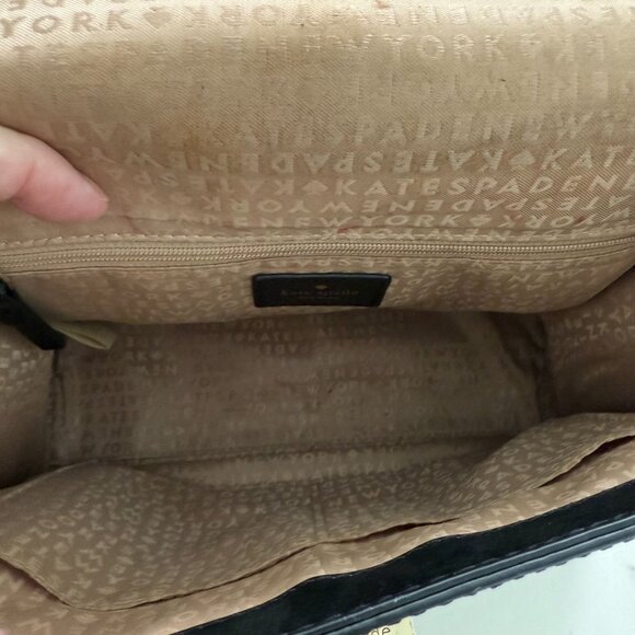 Kate Spade New York Black Leather Crossbody Top Handle Bag Gold-Tone Hardware - Picture 6 of 12